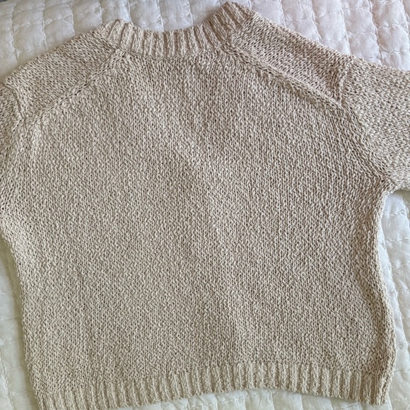 LOFT Cotton Oatmeal Cream Cardigan - Picture 3 of 6